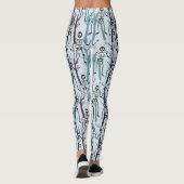 Leggings Skeletons et arbres morts sur le bleu (Dos)