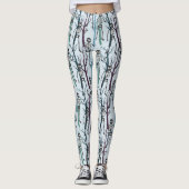 Leggings Skeletons et arbres morts sur le bleu (Devant)