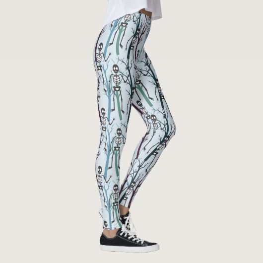 Leggings Skeletons et arbres morts sur le bleu (Droite)