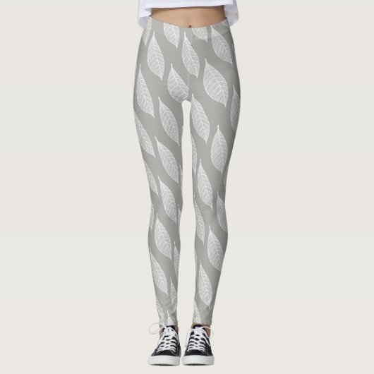 Leggings Skeletons Feuille blanche (Devant)