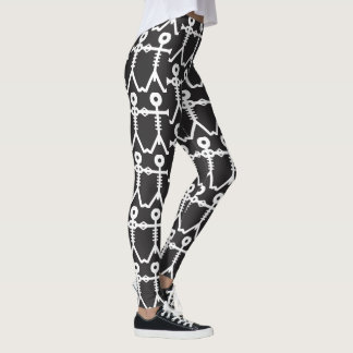 Leggings Skeletons Love Icon Noir et Blanc