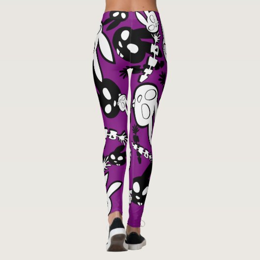 LEGGINGS SKULETONS B&W BUNNY (Dos)