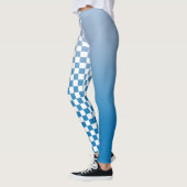 Leggings Sky Blue Gradient et À damiers Motif (Gauche)