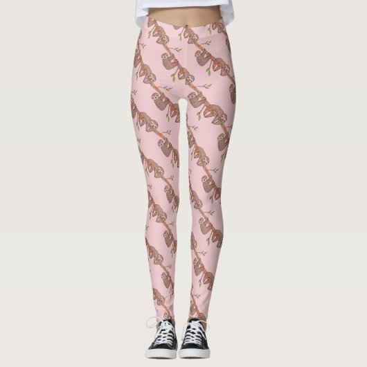 Leggings Sleepy Lazy Baby Sloth Motif (Devant)