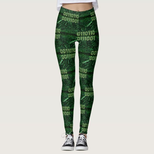 Leggings SlipperyJoe's 69 code binaire dynamique ordinateur (Devant)