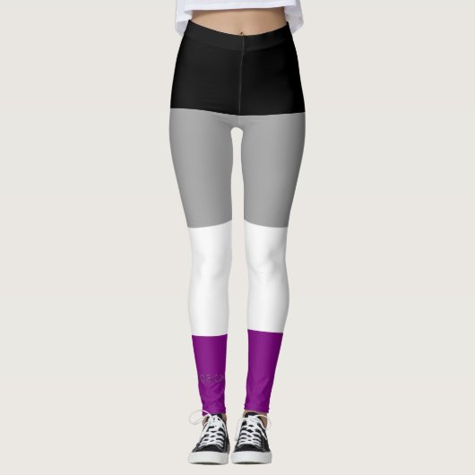 Leggings SlipperyJoe's asexual pride flag emphasizing inclu (Devant)