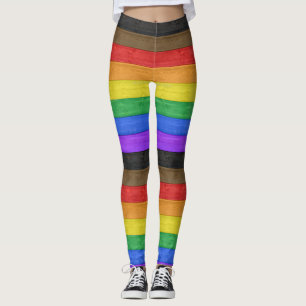 Leggings SlipperyJoe's inclusive gay pride drapeau en bois 