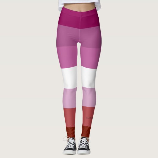 Leggings SlipperyJoe's lesbian pride flag feminine communit (Devant)