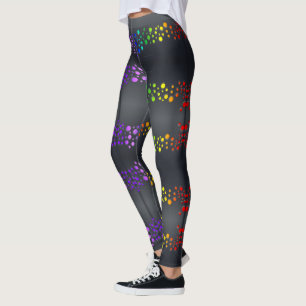 Leggings SlipperyJoe's scribbled love word rainbow gradient
