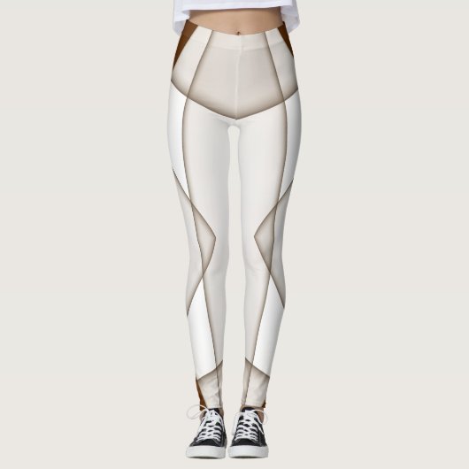 Leggings Sloping beige triangle with shadow, smooth style (Devant)