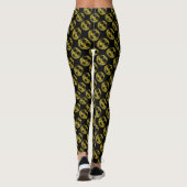 Leggings Smileys Sparkly Yellow Gold scintille motif Noir (Dos)