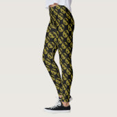 Leggings Smileys Sparkly Yellow Gold scintille motif Noir (Gauche)