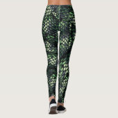 Leggings #Snakeskin, peau de serpent Vert et Noir (Dos)