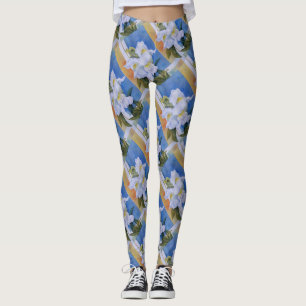 LEGGINGS SNAPDRAGONS BLANCS LÉGUMES FLORAUX