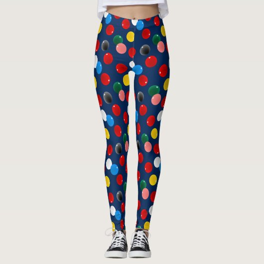 Leggings Snooker Player Billard coloré (Devant)