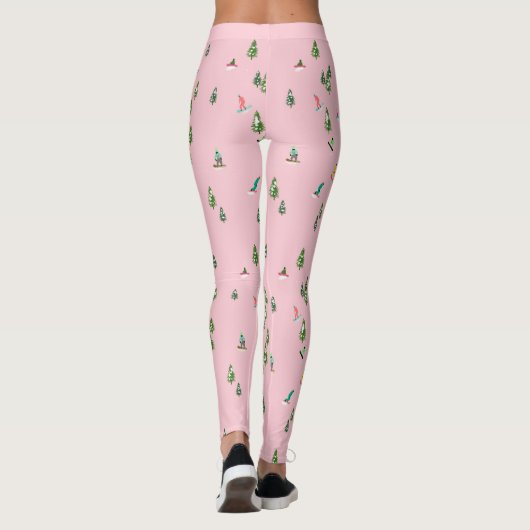 Leggings Snowboarders rose Illustration du snowboard (Dos)