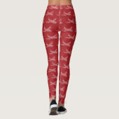 Leggings Snowflake Airplane on red.  (Dos)