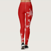 Leggings Snowflakes blanc rouge Noël minimaliste (Dos)