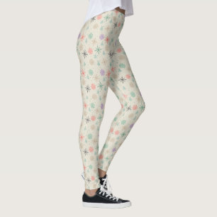 Leggings Snowflakes dessinés à la main Arbres de Noël Multi
