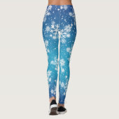 Leggings Snowflakes et Stars sur dégradé bleu pâle (Dos)
