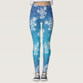 Leggings Snowflakes et Stars sur dégradé bleu pâle (Devant)