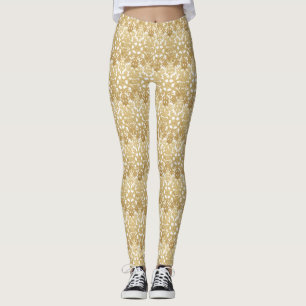 Leggings Snowflakes Gold mignonne