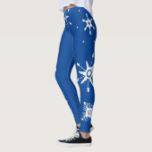 Leggings Snowflakes Mix Geometrique Blue (Gauche)