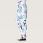 Leggings Snowflakes, Snowmen et Pingouins de Noël (Gauche)