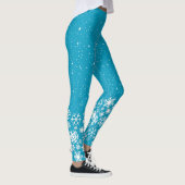 Leggings Snowflakes & Stars on Blue ou votre couleur (Droite)
