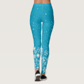 Leggings Snowflakes & Stars on Blue ou votre couleur (Dos)