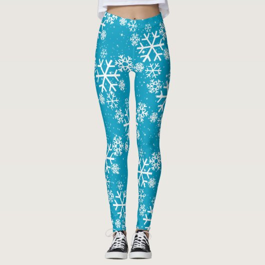 Leggings Snowflakes & Stars on (votre couleur) (Devant)