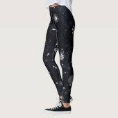 Leggings Snowflakes unique et Wintry sur noir (Gauche)