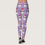 Leggings Snowman avec Bonnet rouge et Écharpe (Dos)