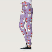 Leggings Snowman avec Bonnet rouge et Écharpe (Gauche)