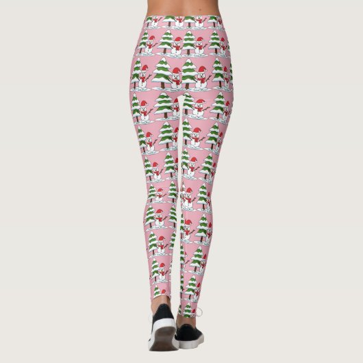 Leggings Snowman avec Snowman Pine Tree (Dos)