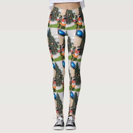 Leggings Snowman et sapin de Noël (Devant)