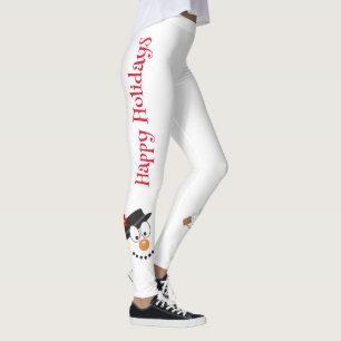 Leggings Snowman Funny Visage mignonne nouveauté Noël