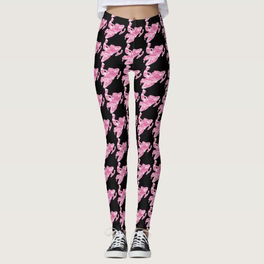 Leggings Snowmobile rose de camouflage (Devant)