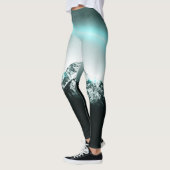 Leggings Snowy mountain mysterious blue neon light (Gauche)