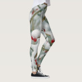 Leggings Snowy Red Berries scène d'hiver (Droite)