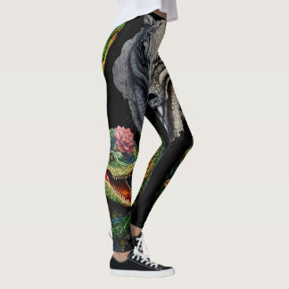 Leggings "Sobek's Serenity : Abstrait Crocodile Head Tattoo