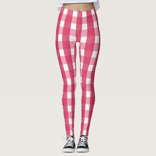 Leggings Socialite rose En vichy Motif (Devant)