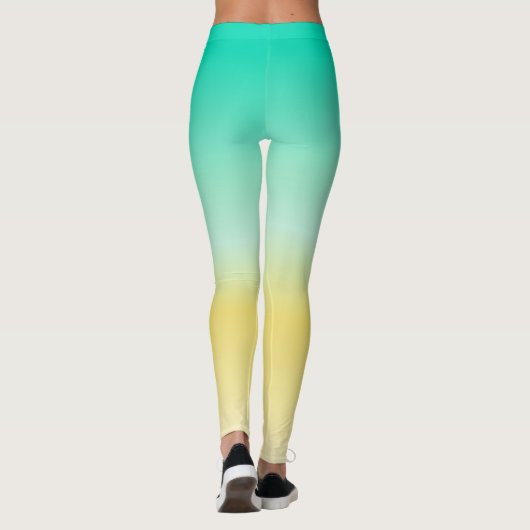 Leggings Socialite Turquoise et Jaune (Dos)