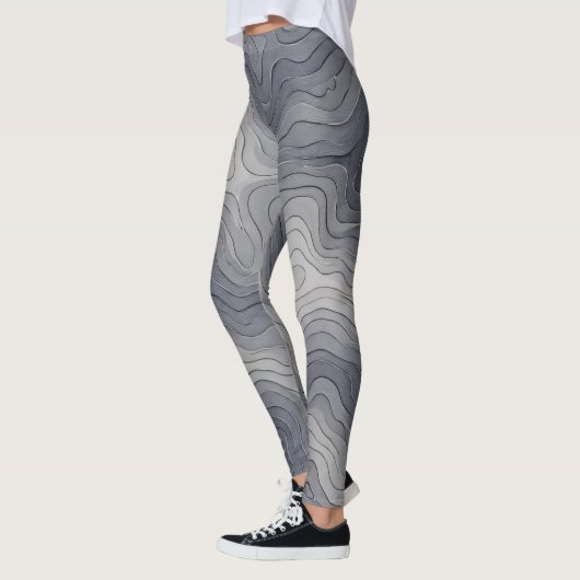 Leggings Soft Elevation Lines – Grey Scale (Gauche)