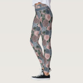 Leggings Soft Muted Peony Motif avec votre propre devis (Gauche)