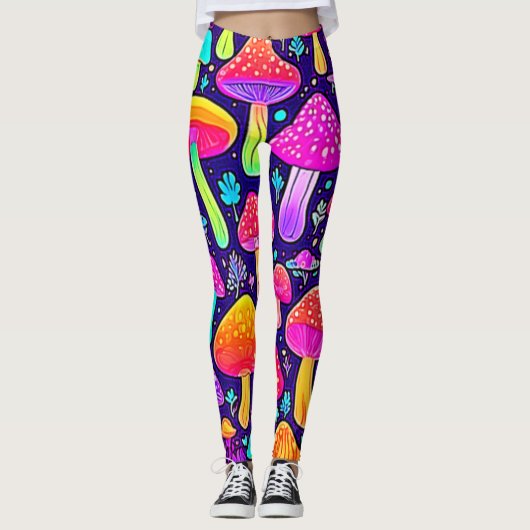 Leggings Soft Neon : Patch pour champignon de dessin (Devant)