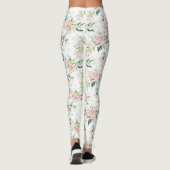 Leggings Soft Pastel Rose Rose Flower Motif (Dos)