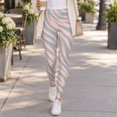 Leggings Soft Pink Gray Zebra Stripes