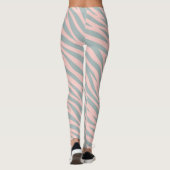 Leggings Soft Pink Gray Zebra Stripes (Dos)