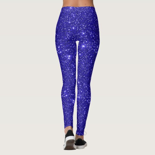 Leggings Soirée de Parties scintillant Bleue Galaxie Cosmic (Dos)